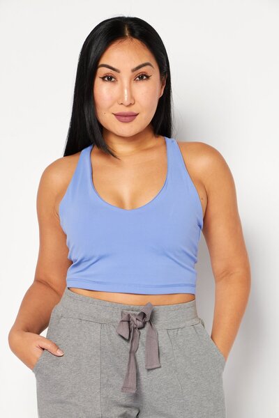 DKNY Sport Women Sportswear Fit Sleeveless Training Top, Light Blue