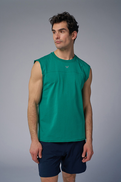 bilcee Men's Green Training Cotton Undershirt 3921
