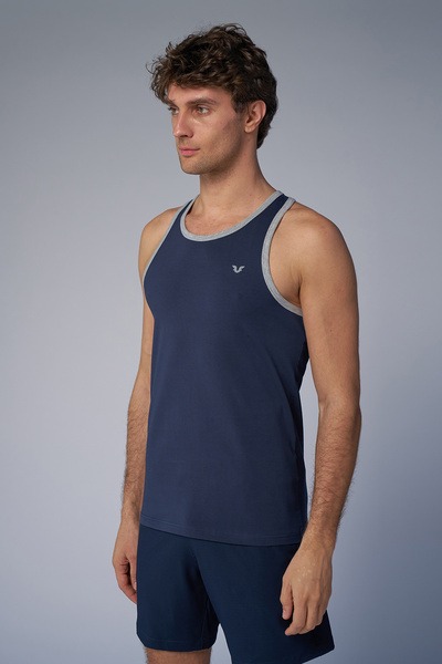 bilcee Men's Navy Blue Training Singlet 3944