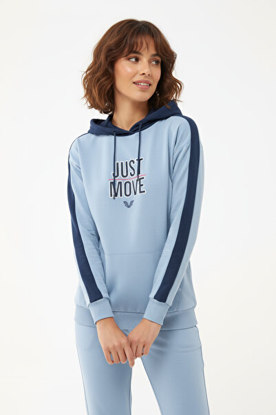 bilcee Women's Sea Ice Hooded Drawstring Sweatshirt Suit 1663