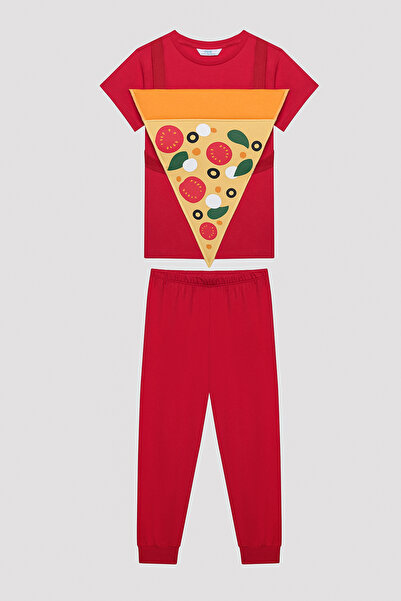 Penti Boy's Pizza Multicolor Pajama Set