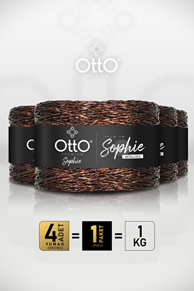 Otto Premium Sophie Metalik - Maro - Pachet de 4 - 250gr/420m - Șnur străluci...