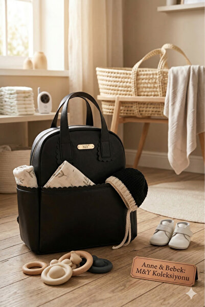 MY Collection LUJAİN DERİ ANNE BEBEK BAKIM SIRT ÇANTASI