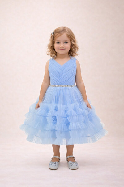 Atlas Kids فستان سهرة من التول للأميرات الصغيرات – تصميم خاص مع فيونكة – مناس...