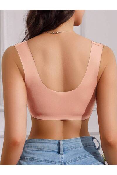 SWEETKORSE Kadın Bonny Sütyen Önden Agraflı Pedli Bralet Çiçek Desenli Dikişsiz Dantel Detaylı Sütyen