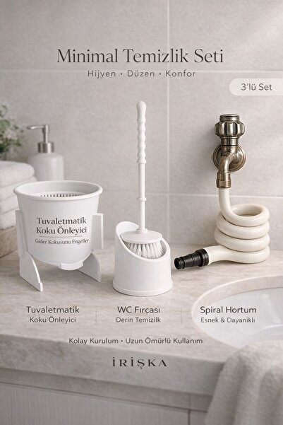 irişka خرطوم تنظيف المرحاض + ميزة التنظيف الآلي للمرحاض + فرشاة حوض المرحاض، ...