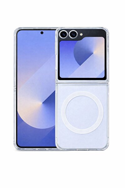 Samsung Galaxy Z Flip 6 Compatible Camera Shielded Magsafe Wireless Charging Luxury Clear Silicone T