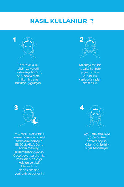 ZAROZA Nemlendirici Kolajen Cam Maske- Hyaluronic Asit, Ceramid, Soyulabilir Jel Yüz Maskesi-Blueberry 50ml