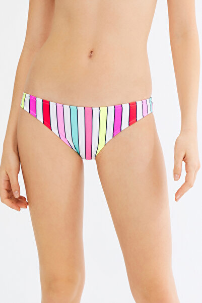 Penti Partea de jos de bikini cu alunecare retro multicolor