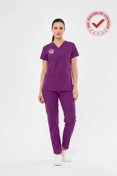Class Üniforma Mor Ebe Uniform Stretch Fabric Scrubs Women (Compliant with Ne...