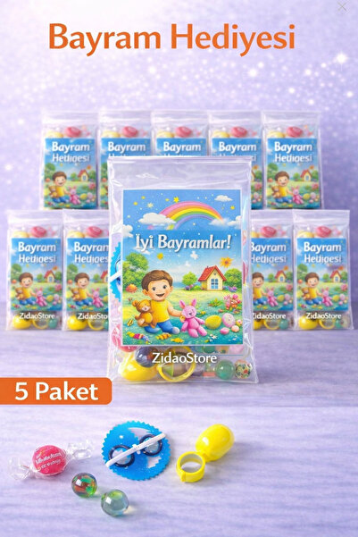 Emrah Gültekin Bayram Çocuk Hediyesi – (5 Paket) Şeker ve Oyuncaklı Mini Bayr...