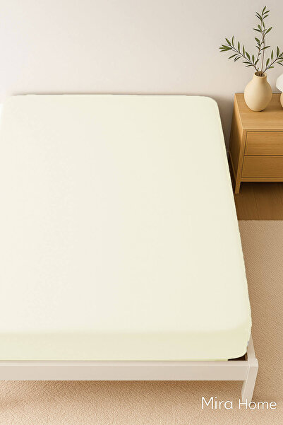 Mira Home Cearșaf dublu din bumbac pieptănat, 100% bumbac, elastic, 200X200 c...