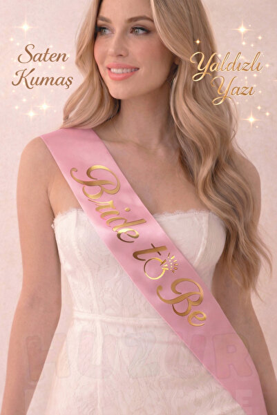 Huzur Party Store Bride To Be Yazılı Pembe Üstüne Gold Altın Sarısı Yaldızlı ...
