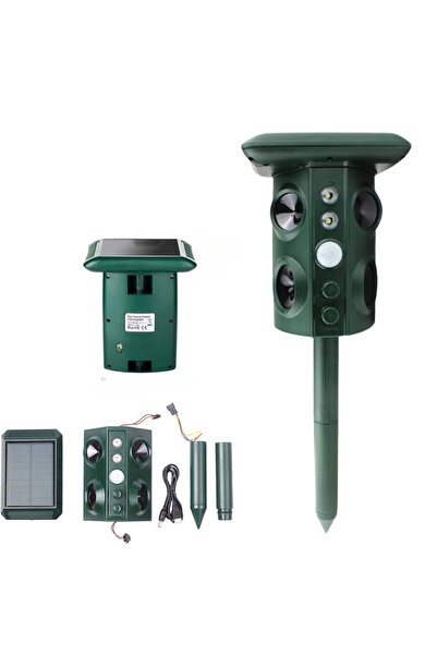 BIRAI Repelent solar pentru animale, cu ultrasunete și vibrații, acoperire 36...