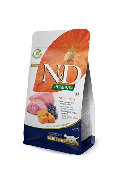 N&D Tahılsız Kısırlaştırılmış Balkabaklı Kuzulu Kedi Maması 1,5 kg