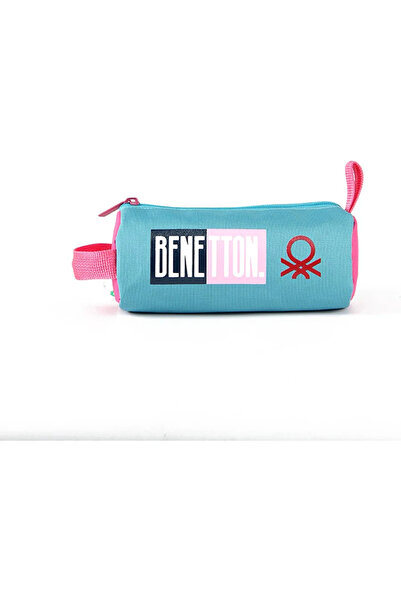 Benetton United Colors of Benetton Single Compartment Blue Pink Pencil Bag 03796