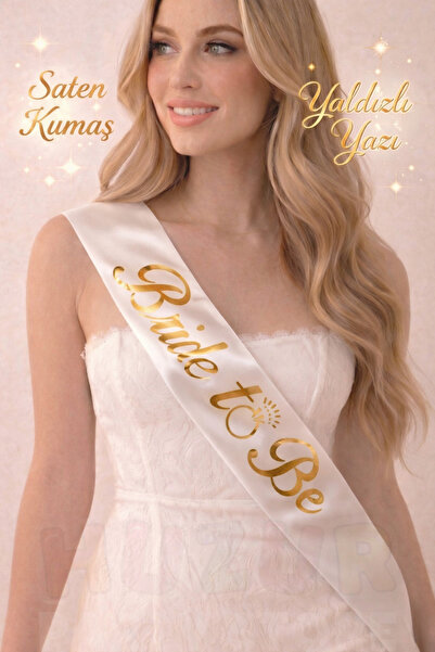 Huzur Party Store Bride To Be Yazılı Beyaz Üstüne Gold Altın Sarısı Yaldızlı ...