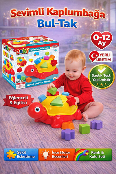 Sayıcı Kids Eğitici Kaplumbağa Bul-Tak - Bultak Lego - Motor Becerileri - Şek...