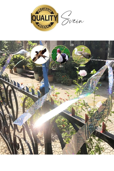 Svein Premium Kuş Kondurmaz Rahatsız Eden Şerit Bant 45 mm x 50 mt Yansıtıcı Kuşsavar Çatı Hologram Bandı