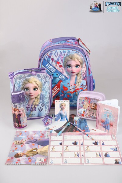 Disney DEKOMUS LİSANSLI ELSA FROZEN "OKUL VE BESLENME ÇANTASI,BESLENME KABI V...