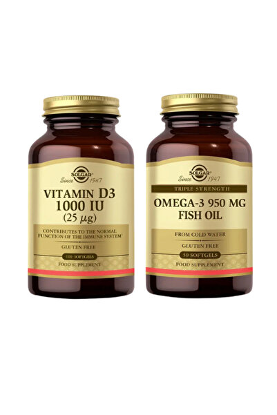 Solgar Vitamin D3 1000ıu Yumuşak 100 Kapsül & Omega 3 950 Mg 50 Kapsül