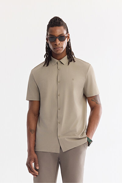 Avva Men's Mink Classic Collar Easy-Iron Wrinkle-Resistant Comfort Fit Shirt ...