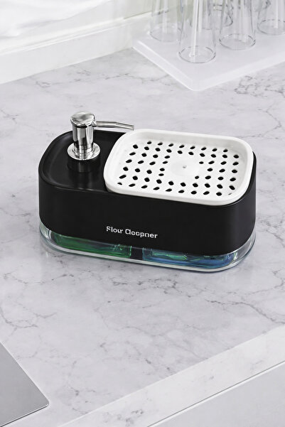 ARVALE Dozator de săpun 2 în 1 și dozator automat de detergent pentru burete ...