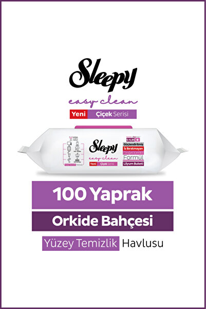 Sleepy Easy Clean Orkide Bahçesi Yüzey Temizlik Havlusu Mendili 100 Yaprak