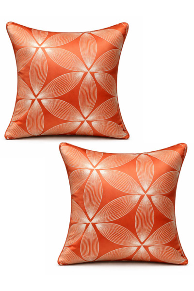 OEM Set of 2 Decorative Pillowcases, with Modern Floral Pattern - 45x45 cm - ...