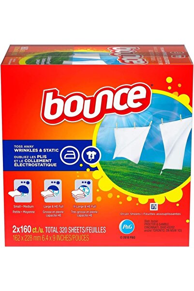 BOUNCE Laundry Cleaning Durable Wrinkle Guard Toss away Controls Static Cling...