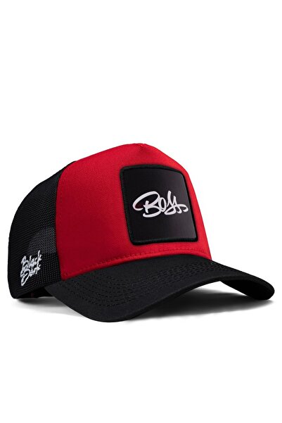 BlackBörk V1 Trucker Boss - 4 Kod Logolu Unisex Siyah Siperli - Kırmızı - Siy...