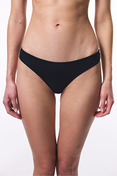 Penti Partea de jos neagră a unui bikini cu talie joasă