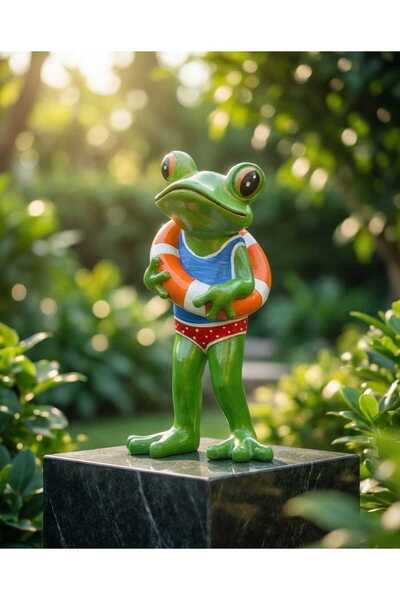 Dodemert Home Tatilci Bahçe Kurbağası Polyester Bahçe Heykel Biblo