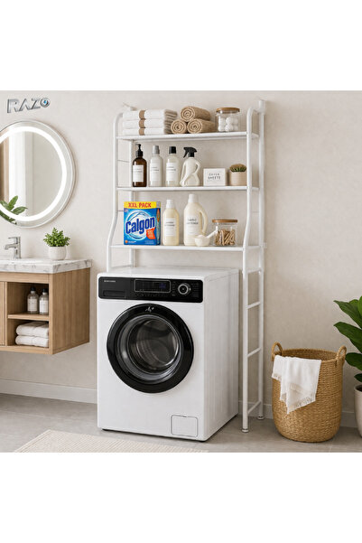 Razo Etajeră Metalică pentru Masina de Spalat cu 3 polite,Organizator Multifu...