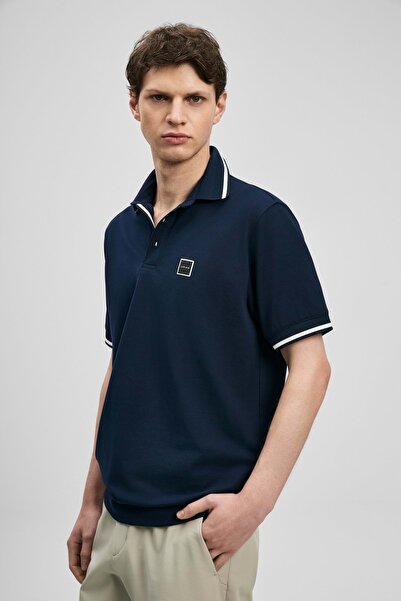 Lufian 111040232 Grom Smart Men's Polo Neck T-Shirt Men's T-Shirt Dark Blue