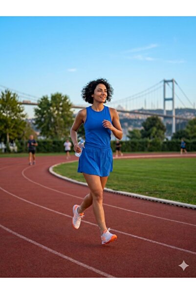 MADAM SHİLA Blue Shila High Waist Sports Shorts - Darkalıp Leggings, Lace up ...