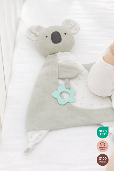Bebekevi Diş Kaşıyıcılı %100 Pamuk Müslin Uyku Arkadaşı Mint Yeşili