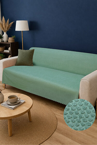 Decomia Home Elora Kabartmalı Yumuşak Koltuk Örtüsü Çok Amaçlı Koltuk Şalı Ka...