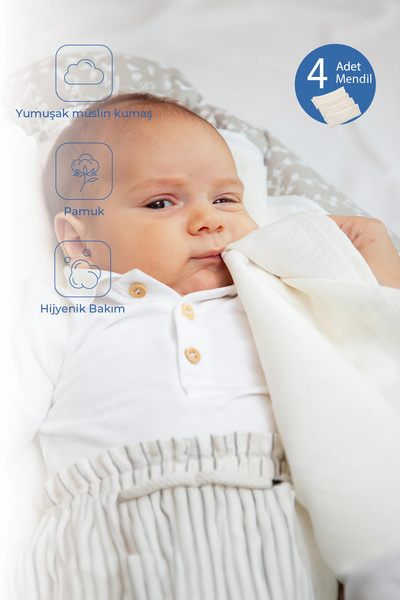 Babyjem Set de 4 șervețele înfășurate