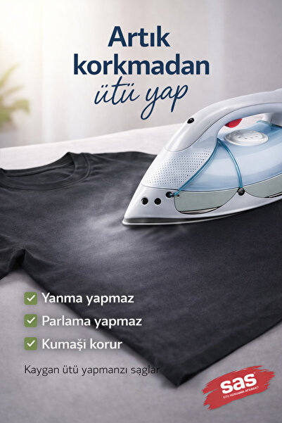 Sas Haus Teflon Ütü Altlığı Yanmaz Parlama Önleyici Ütü Koruma Aparatı Kaygan...