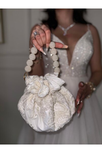 Bridal Luxe Élysée Bridal Bag with Lace and Stones