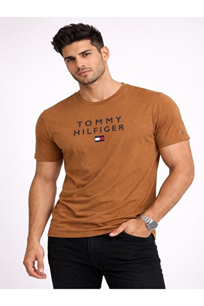 Tommy Hilfiger Men's Chest Emroidered Th Logo Organic Cotton Regular Fit T-Shirt
