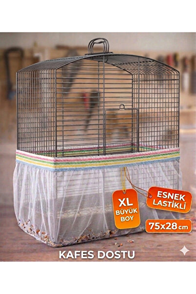 gökkuşağı store Büyük Boy Kuş Kafesi Tülü - XL 75x28 cm - Esnek 1 Adet