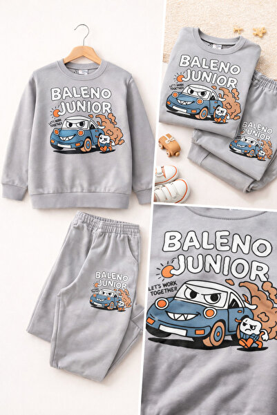 Bulut Anne ve Çocuk Children's Top and Bottom Tracksuit Set, Patterned Cotton...