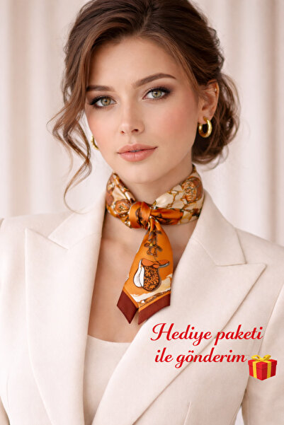 Bermody Kadın Bandana Fular 50x50 Kare Eşarp Rayon İtalyan Dikişli Boyun Fula...