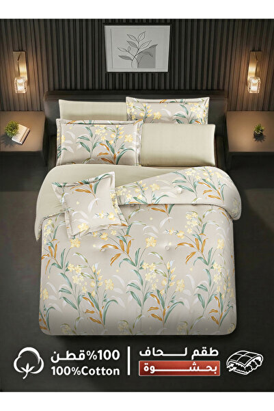 Melen طقم مفرش سرير صيفي مفرد ونص قطن 100% - 4 قطع - يناسب سرير بمقاس 200x120...