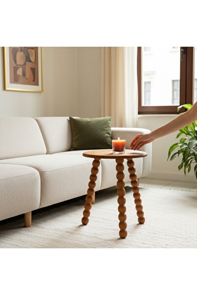 Vera Concept Home Ahşap Sehpa Koltuk Sehpası Yan Sehpa Zigon Sehpa Servis Seh...