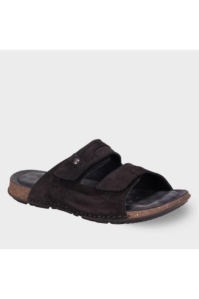 Forelli 49107-G Zayn Siyah Nubuk Erkek Hakiki Deri Terlik