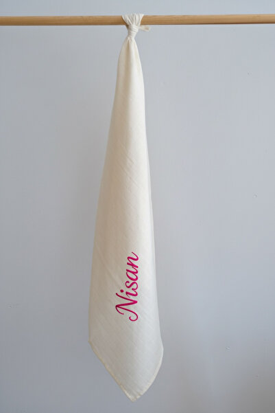 runbaby (İSİM NAKIŞLI) Müslin Bebek Örtü 100x120cm
