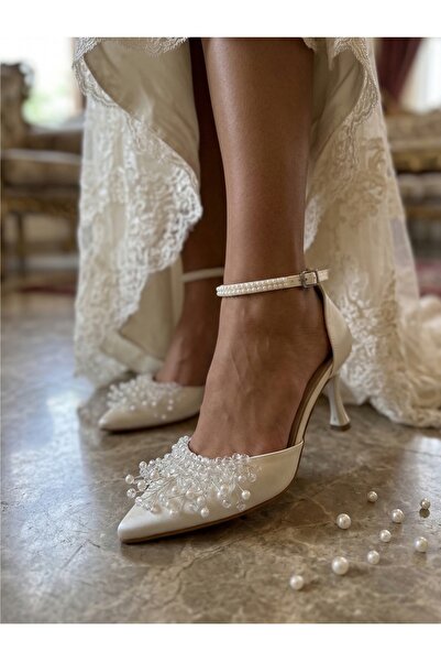 ModaNef Women's 7 cm Pearl Bridal Shoes